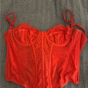 Coral urban outfitters Lace corset Top